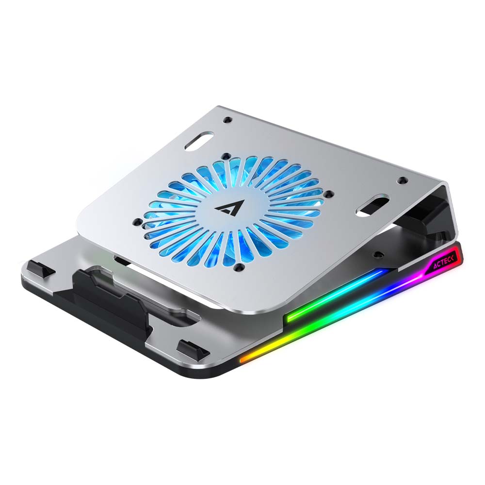 BASE ENFRIADORA ACTECK EX BE650 P/LAP/ VENT+HUB/RGB/NEGRO (AC-936156) - ac-936156