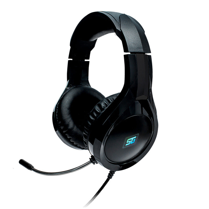 DIADEMA START THE GAME 2X3.5MM+USB(RGB) BOCINA 40MM NEGRO HS-501 - 7502266671084-s