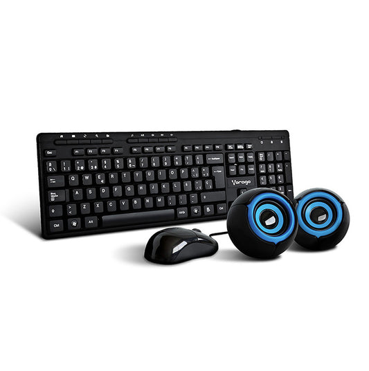 KIT TECLADO / MOUSE / BOCINAS VORAGO KMS-104 - 7502266673316-v
