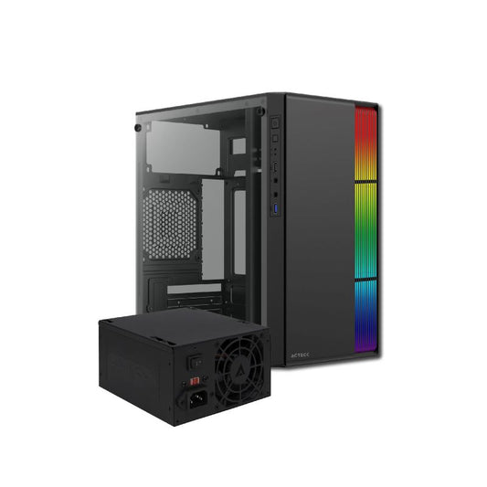 GABINETE ACTECK FUSION II M-ATX 500W USB 3.0 NEGRO AC-935753 - ac-935753