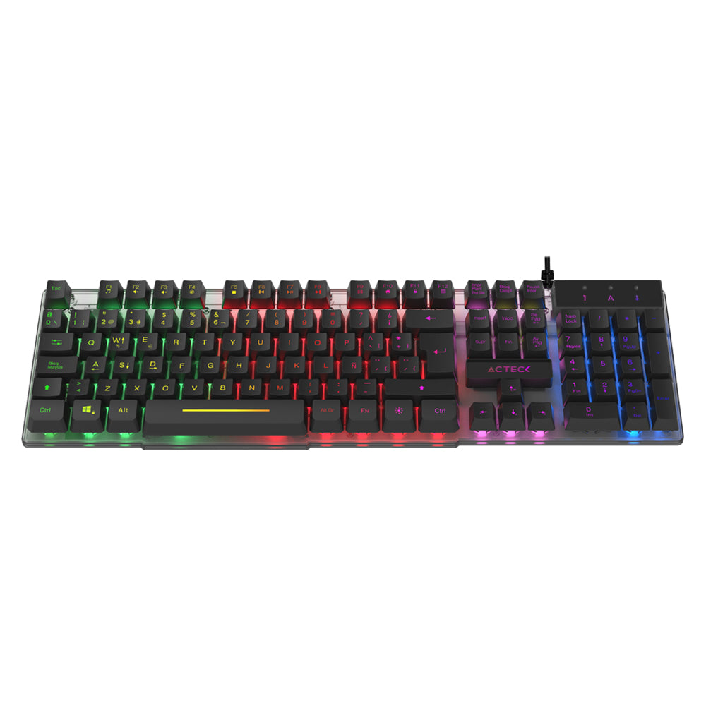TECLADO ACTECK LED AUREAN II TA220G ALAMBRICO USB A NEGRO (AC-939195) - ac-939195