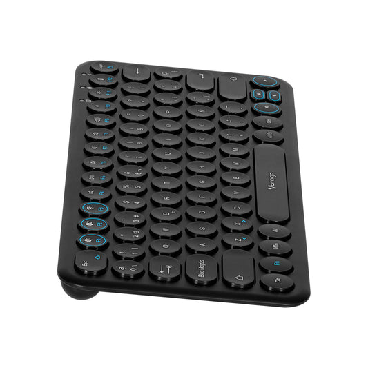 TECLADO VORAGO SLIM RECARGABLE TIPO C, 2 BT+WIRELESS NEGRO KBW-400 - kbw-400
