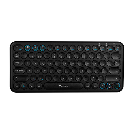 TECLADO VORAGO SLIM RECARGABLE TIPO C, 2 BT+WIRELESS NEGRO KBW-400 - kbw-400