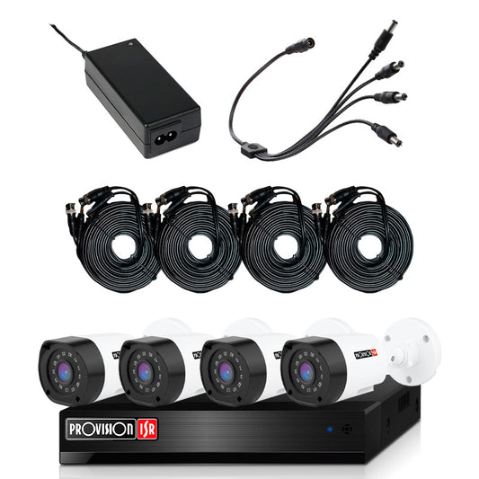 PROVISION KIT 4 CAM BALA 2MP + DVR 4CH+1 IP KITBOX (PAK4LIGHTCC2MP-28) - pak4lightcc2mp-28