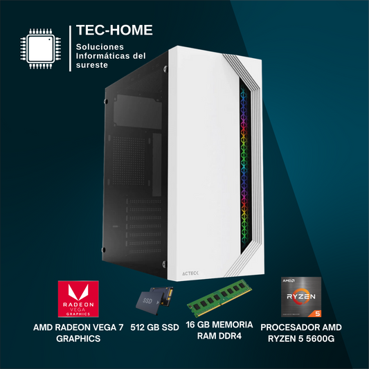 PC GAMER RYZEN 5 5600G 16 GB RAM 512 GB SSD