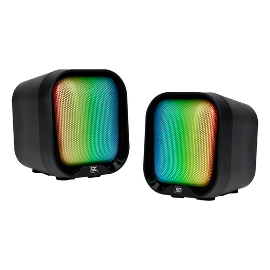 BOCINAS VORAGO START THE GAME 3.5 MM RGB POR USB PARA PC 2*2 WATTS (SPK-109) - spk-109